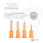 Microagulha Adapt 34G Verve ultrafina com ajuste (0–4 mm ou 7 mm*), fluxo ágil, aço SUS304, estéril, Anvisa 82576739002