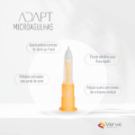 Microagulha Adapt 34G Verve ultrafina com ajuste (0–4 mm ou 7 mm*), fluxo ágil, aço SUS304, estéril, Anvisa 82576739002