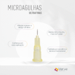 Microagulha Verve 30G para intradermoterapia e toxina botulínica, parede ultrafina, aço SUS304, estéril, Anvisa 82576739002