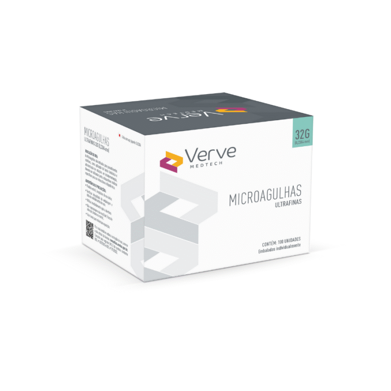 Microagulha Verve 32G ultrafina com fluxo rápido, aço SUS304, estéril, Anvisa 82576739002