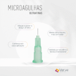 Microagulha Verve 32G ultrafina com fluxo rápido, aço SUS304, estéril, Anvisa 82576739002