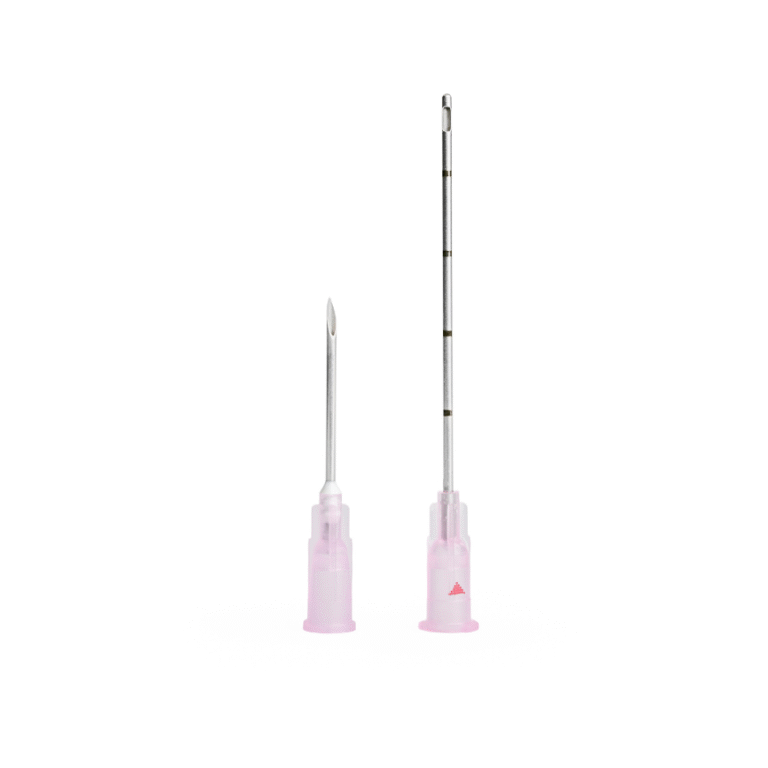 Microcânula Verve 18G 50 mm, ponta romba, corpo semiflexível, indicador 10 mm, aço SUS304, Anvisa 82576739003