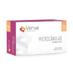 Microcânula Verve 25G 50 mm, ponta romba com suavidade real, indicador 10 mm e agulha de pertuito