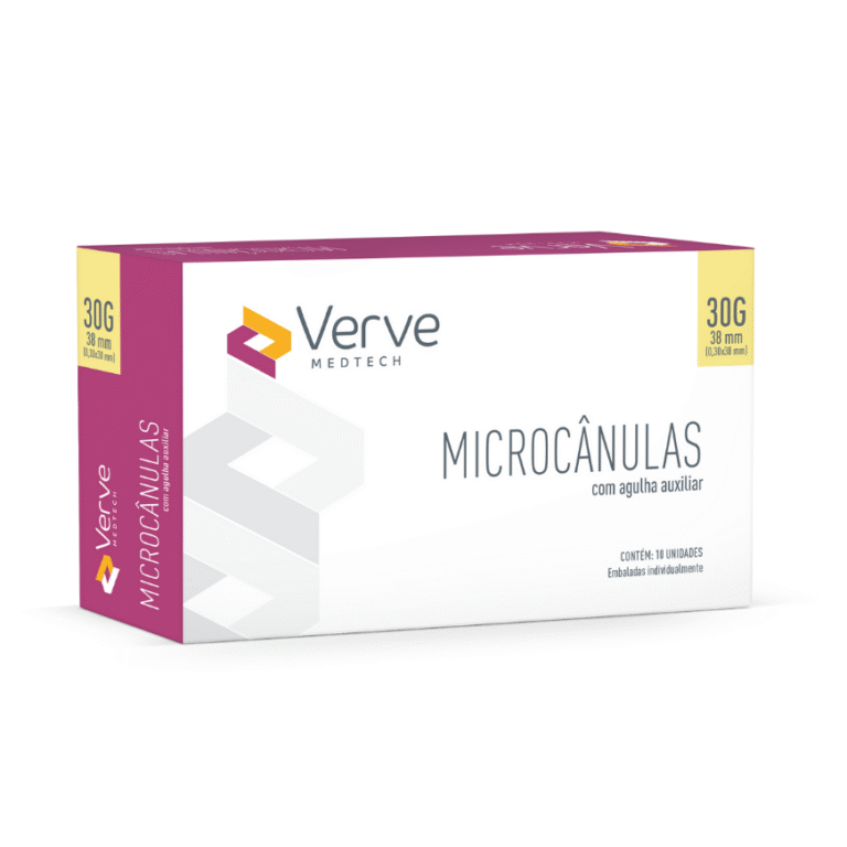 Microcânula Verve 30G 38 mm extra-fina, ponta romba, mínima dor, indicador 10 mm, SUS304, Anvisa 82576739003