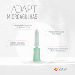 Microagulha Adapt 32G Verve com ajuste de profundidade (0–4 mm), parede ultrafina, aço SUS304, estéril, Anvisa 82576739002